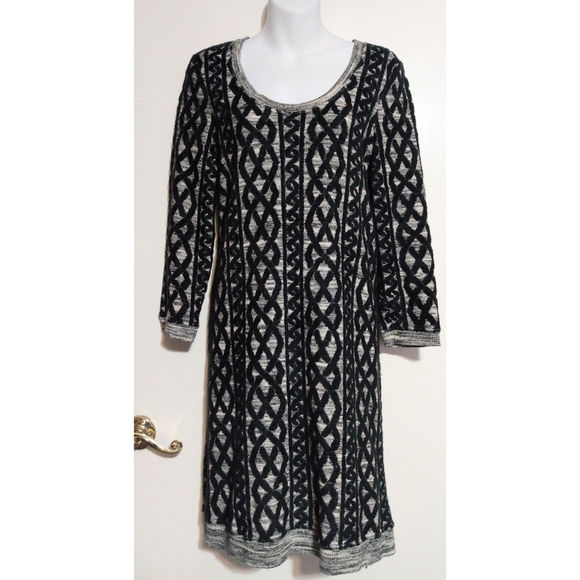 Anthropologie MOTH black lattice sweater dress M - Picture 6 of 15